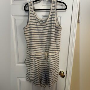 Old Navy Blue and Cream Striped Jumpsuit
